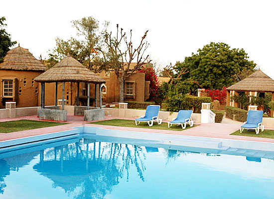 Swimming pool at The Desert Resort Shekhawati, Rajasthan