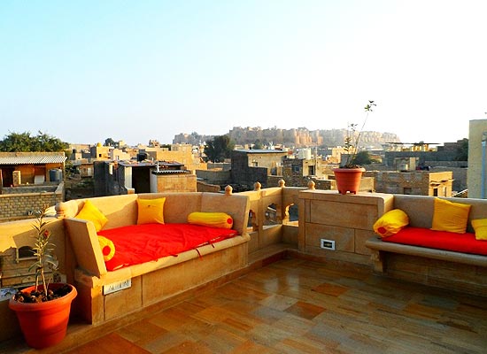Open Air Sitting Area at Pleasant Haveli Jaisalmer